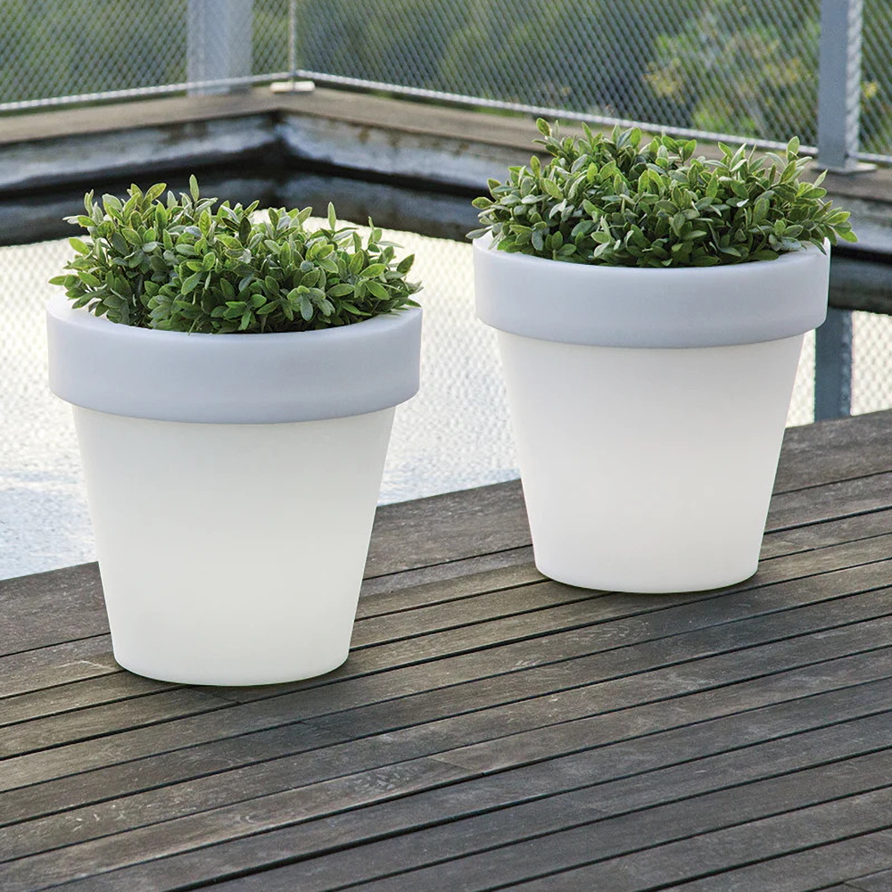 Vaso Led luminoso decorativo da giardino 1W RGBW 35,5×32,5 cm IP54 a batteria 1 lampada V-TAC - Foto 3