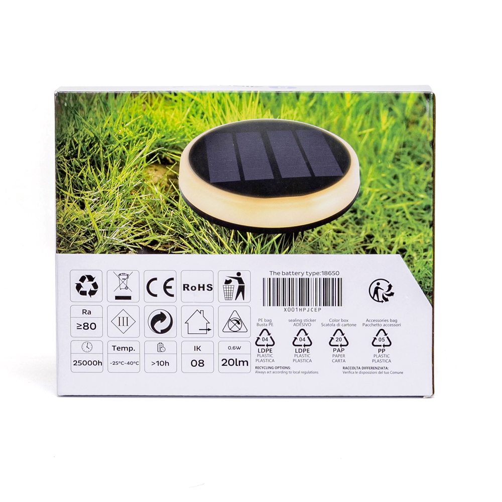 Faretto segnapassi Led 0,6W Bianco e Nero con pannello solare IP65 CCT con sensore crepuscolare Aigostar - Foto 7