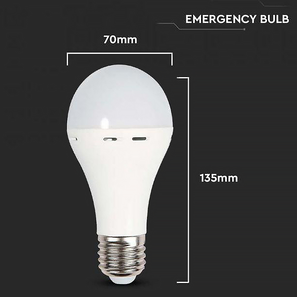 Lampadina Led di Emergenza E27 A70 a bulbo 9W Anti Black-Out Bianco neutro 4000K V-TAC - Foto 2