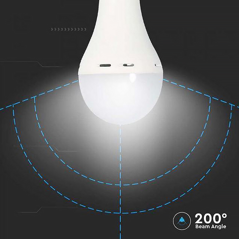 Lampadina Led di Emergenza E27 A70 a bulbo 9W Anti Black-Out Bianco neutro 4000K V-TAC - Foto 3