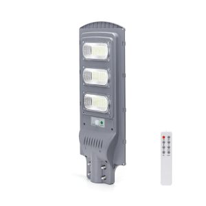 Foto principale Lampione stradale Led 150W Grigio con pannello solare IP65 Bianco freddo 6500K con sensore crepuscolare e di movimento Aigostar