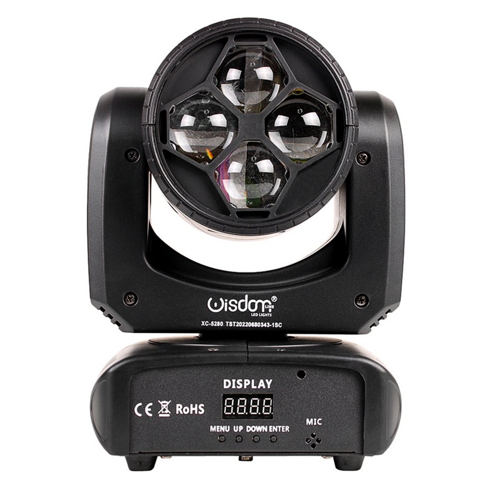 Testa mobile motorizzata Mini Beam Bee Eyes 40W (4x10W) RGBW in Flight case baule da 2 pezzi Wisdom - Foto 1
