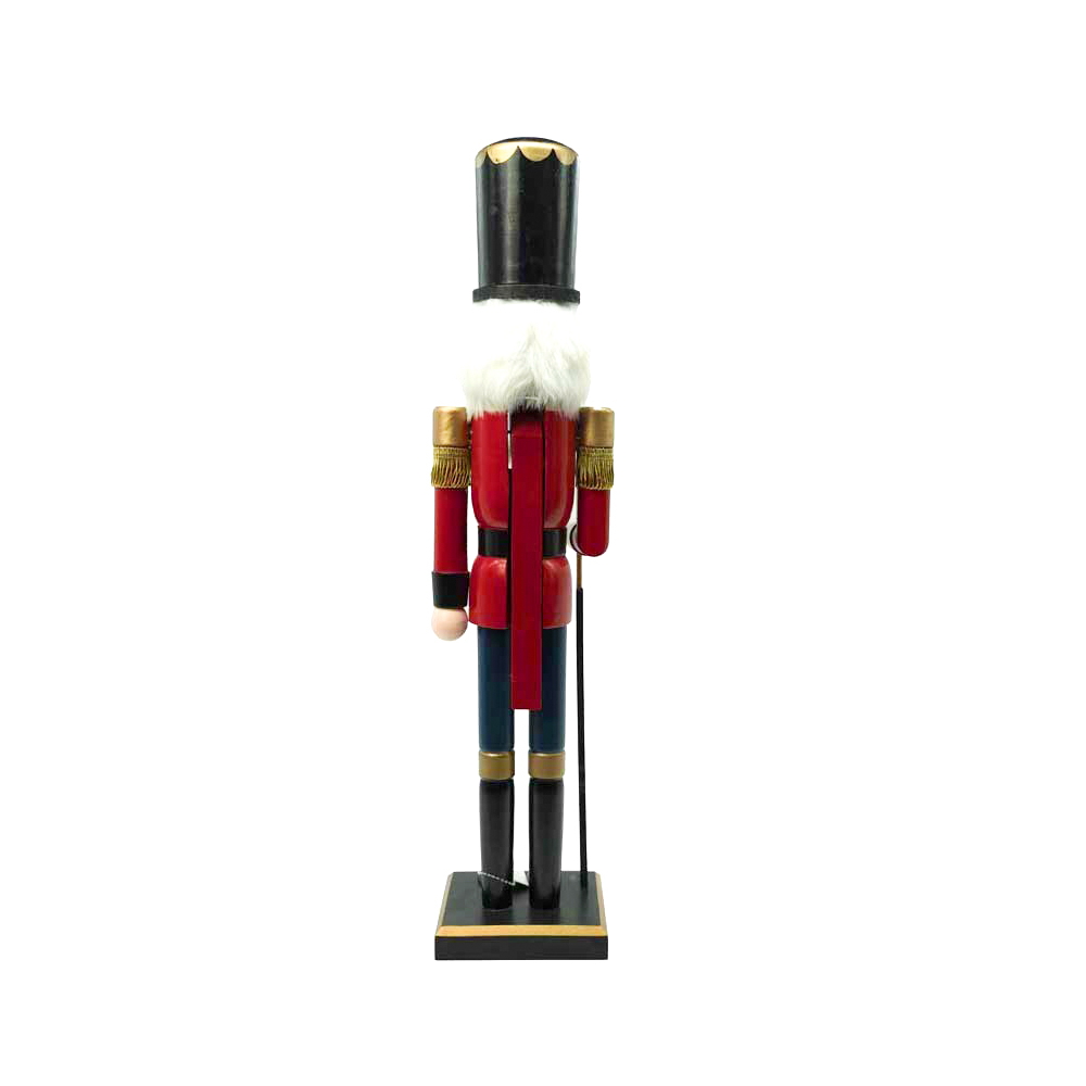 Schiaccianoci di Natale 60cm in legno Soldato con fucile di colore rosso e blu Wisdom - Foto 2
