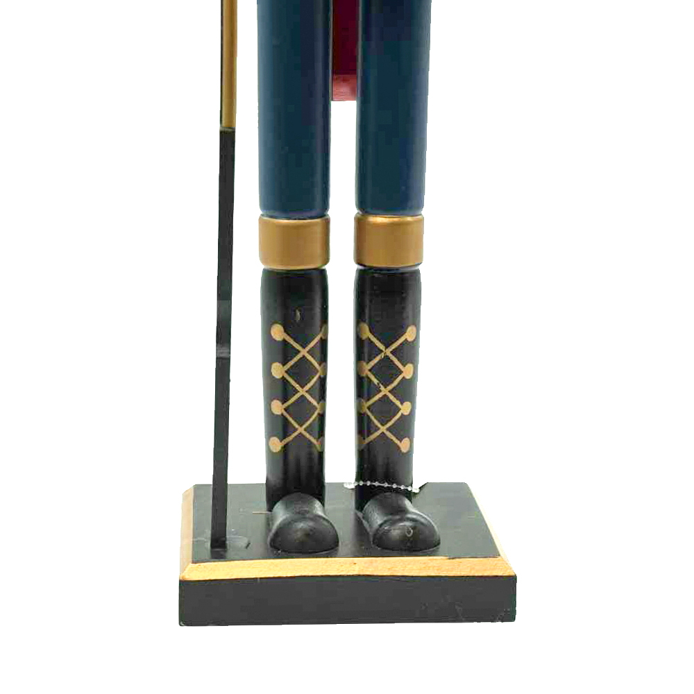 Schiaccianoci di Natale 60cm in legno Soldato con fucile di colore rosso e blu Wisdom - Foto 5