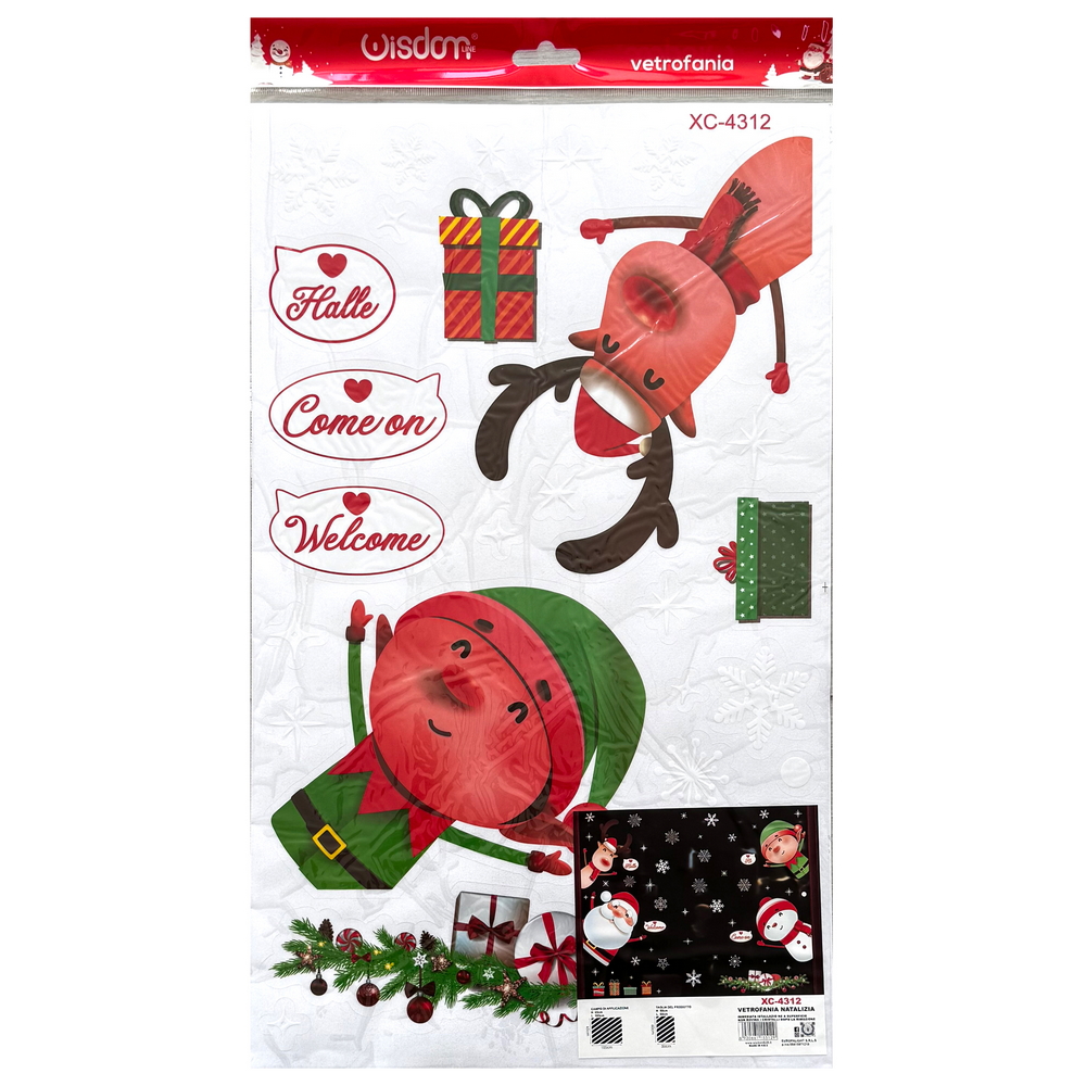 Stickers adesivo di Natale per finestre con personaggi Wisdom - Foto 1