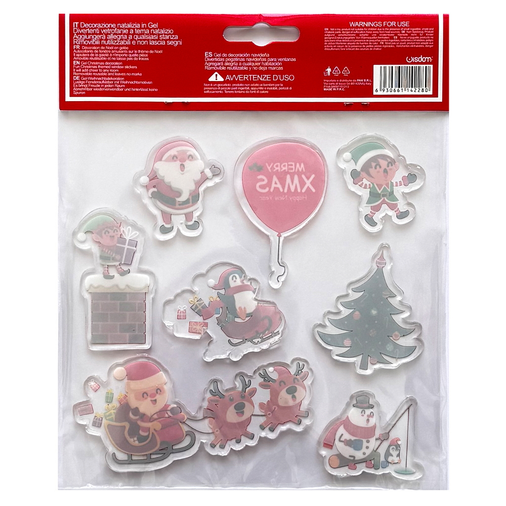 Stickers Gel adesivo di Natale per finestre con personaggi natalizi Wisdom - Foto 1