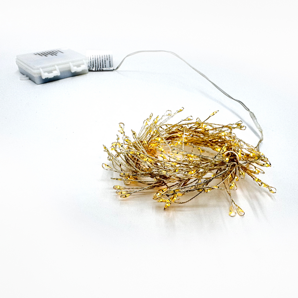 Stringa 2 metri da 200 Microled IP44 Bianco Caldo a batteria Wisdom - Foto 1