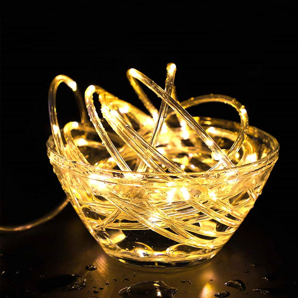 Tubo luminoso con pannello solare 10 metri da esterno 200 Led Bianco Caldo Wisdom - Foto 4