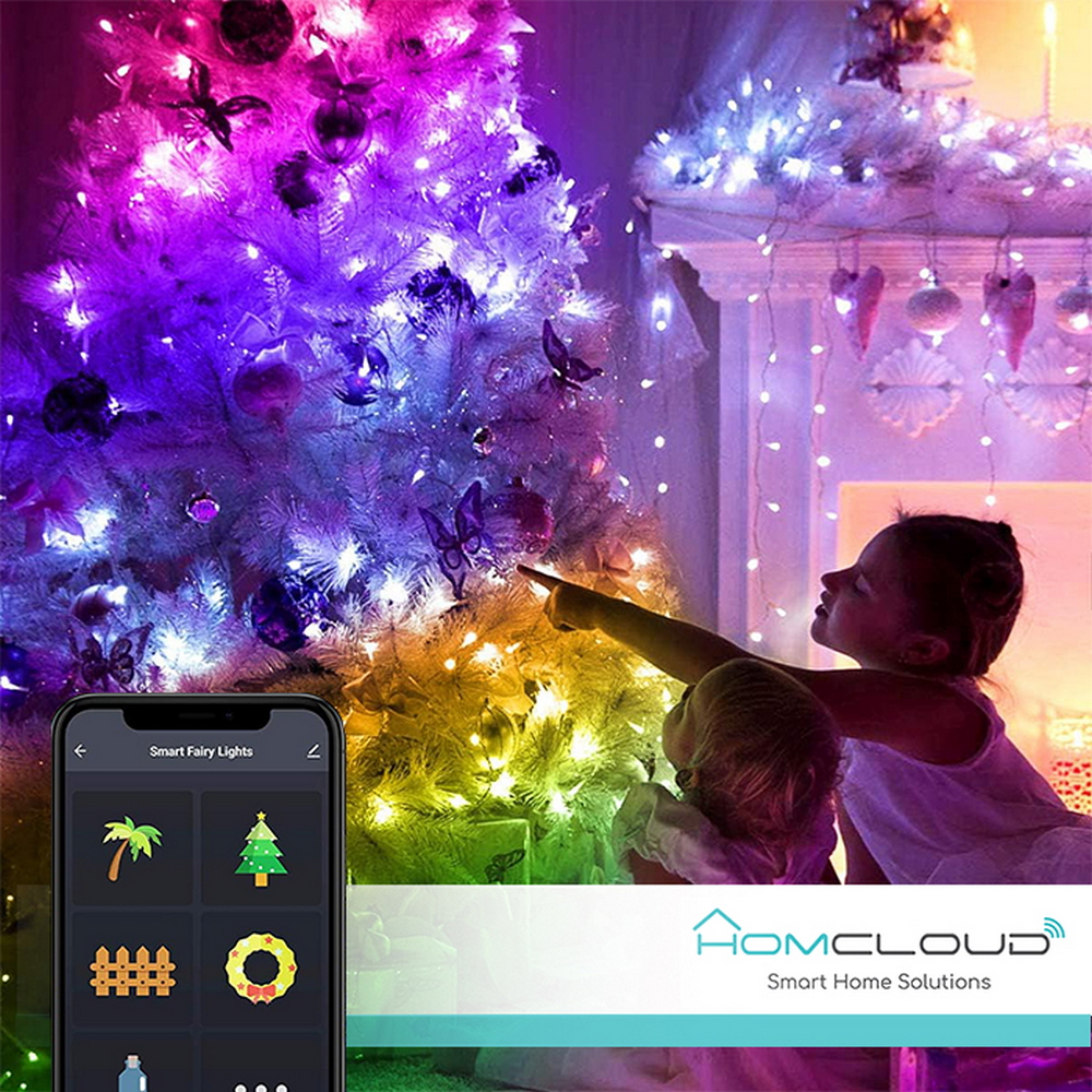 Catena di luci Led Smart Tuya WiFi 20 metri da 200 Led RGB-IC Homcloud - Foto 2