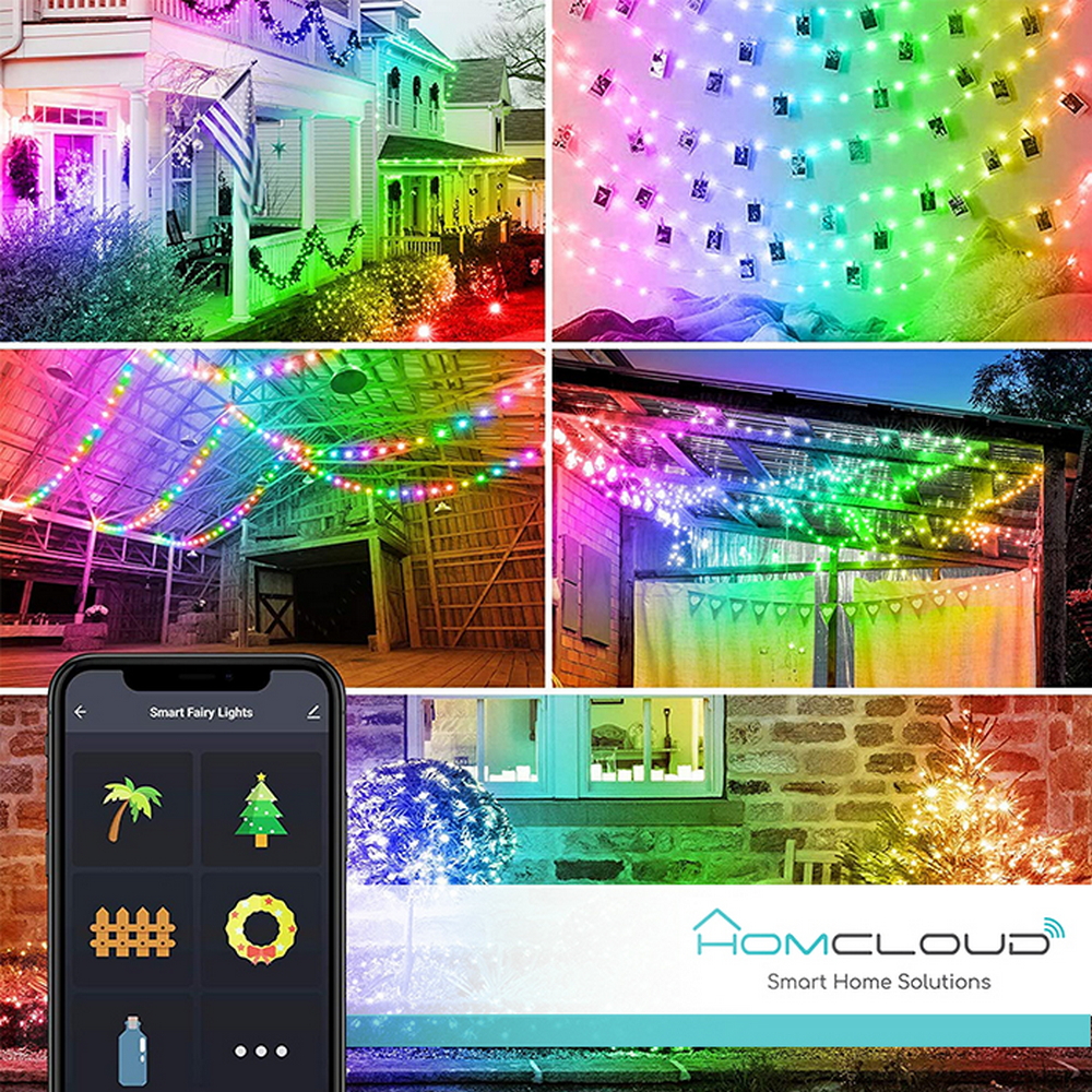 Catena di luci Led Smart Tuya WiFi 20 metri da 200 Led RGB-IC Homcloud - Foto 4