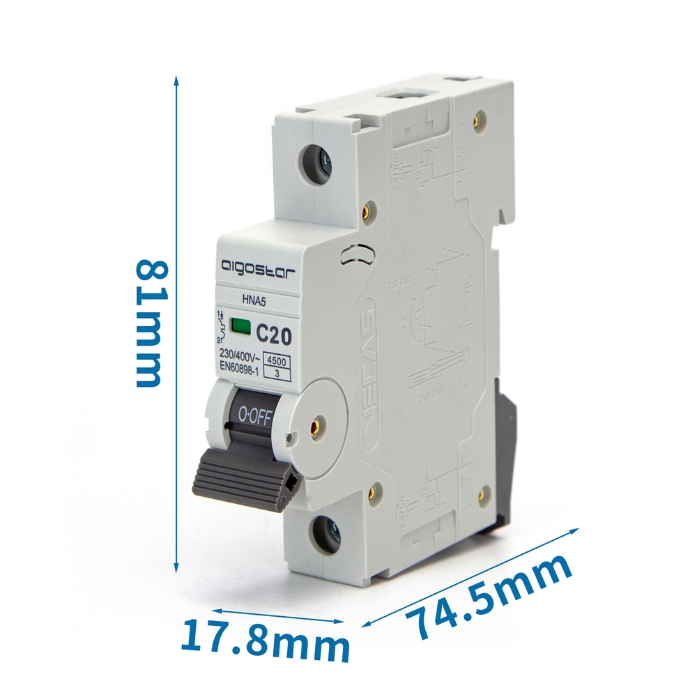 Interruttore automatico magnetotermico modulare 1P 20A Aigostar - Foto 4
