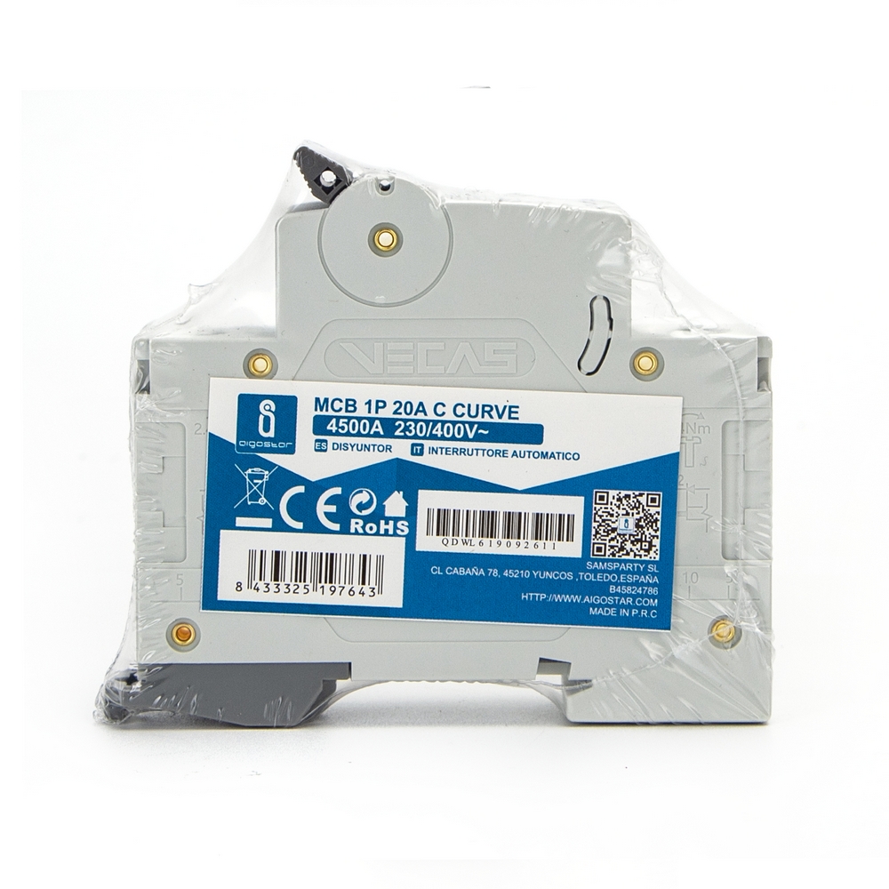 Interruttore automatico magnetotermico modulare 1P 20A Aigostar - Foto 5