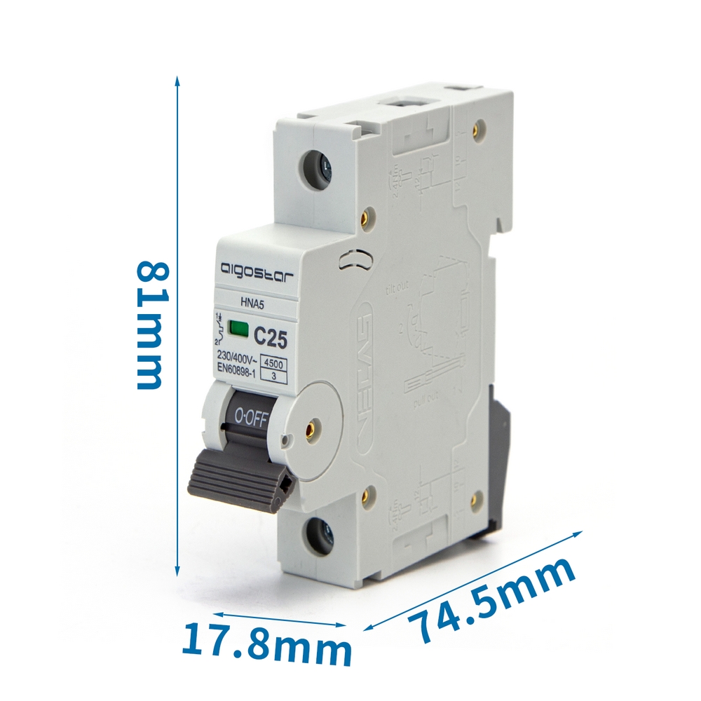 Interruttore automatico magnetotermico modulare 1P 25A Aigostar - Foto 4