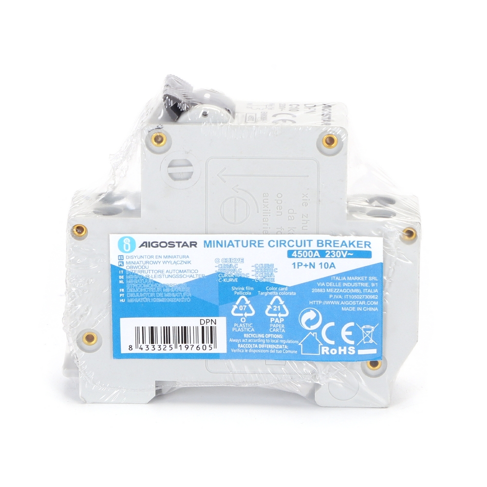 Interruttore automatico magnetotermico modulare 1P+N 10A Aigostar - Foto 5