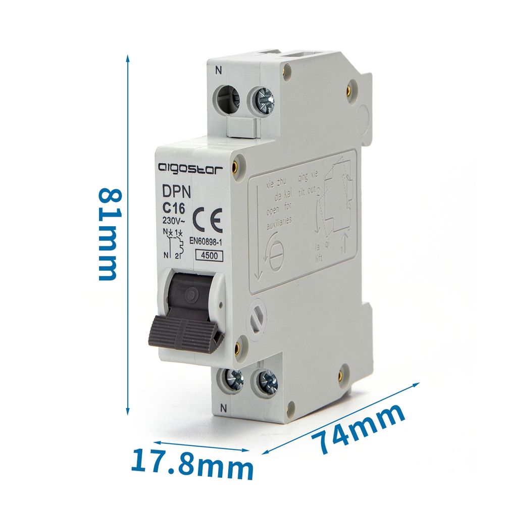 Interruttore automatico magnetotermico modulare 1P+N 16A Aigostar - Foto 4