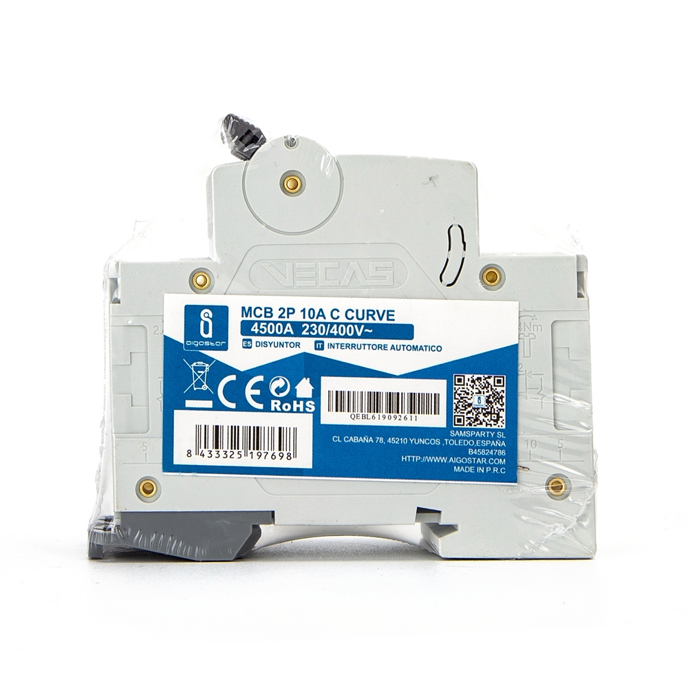 Interruttore automatico magnetotermico modulare 2P 10A Aigostar - Foto 5