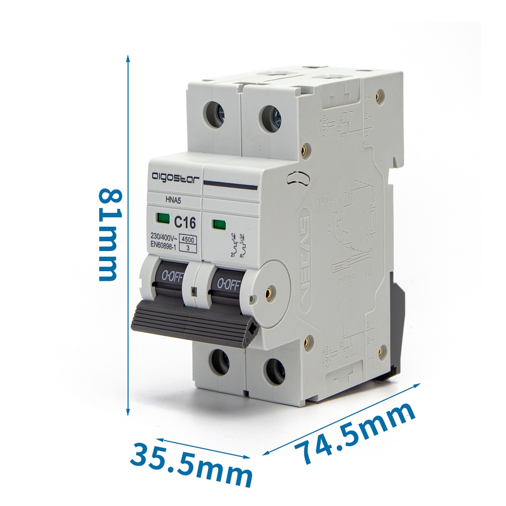 Interruttore automatico magnetotermico modulare 2P 16A Aigostar - Foto 4