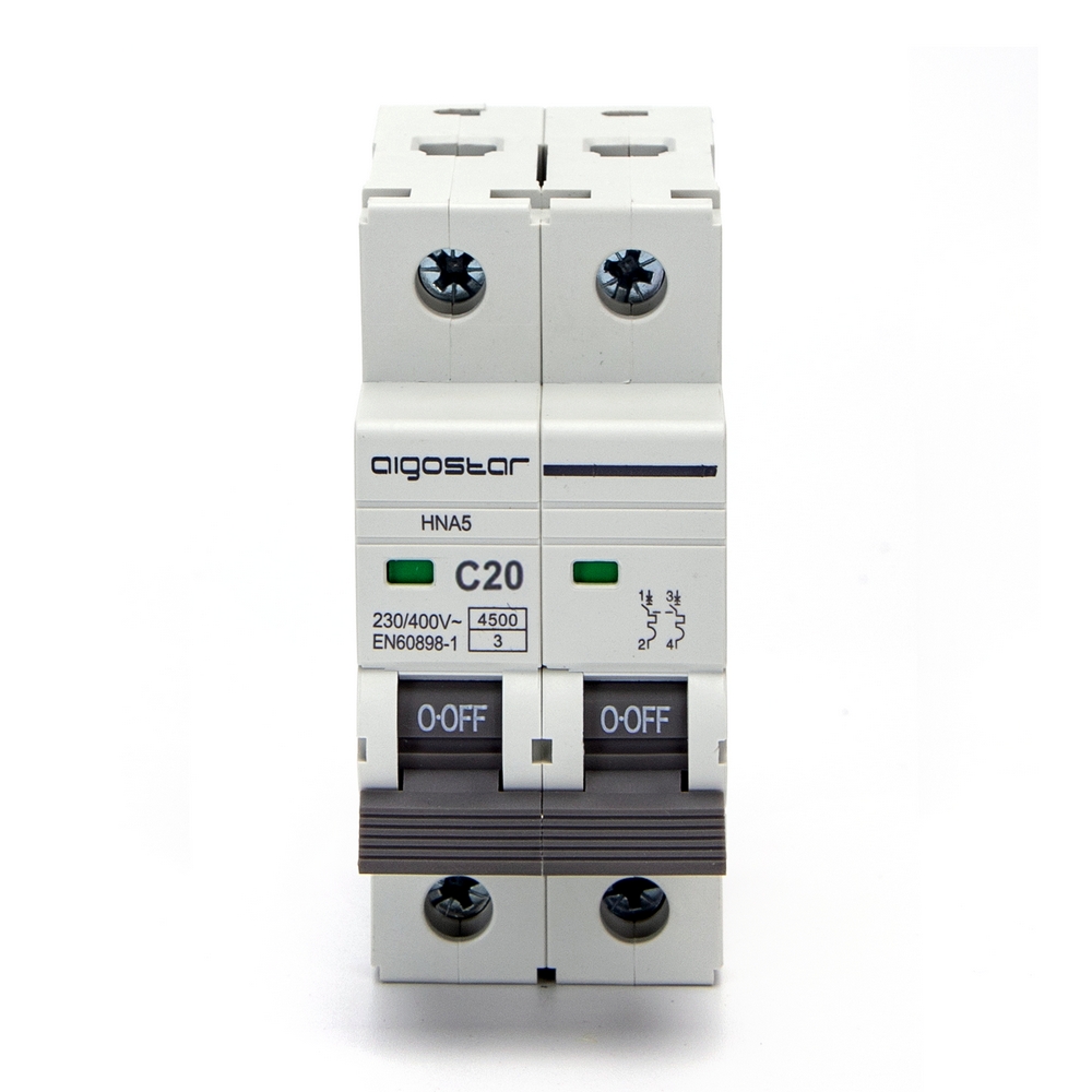 Interruttore automatico magnetotermico modulare 2P 20A Aigostar - Foto 1
