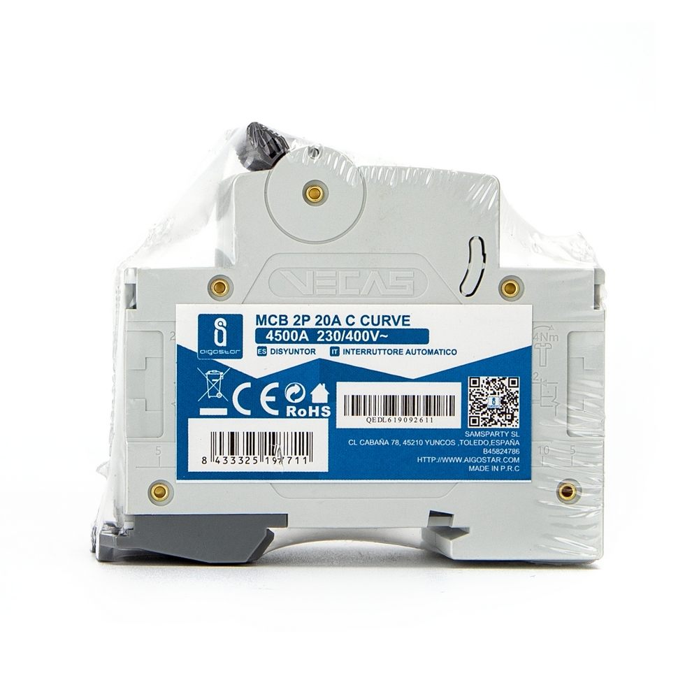 Interruttore automatico magnetotermico modulare 2P 20A Aigostar - Foto 5
