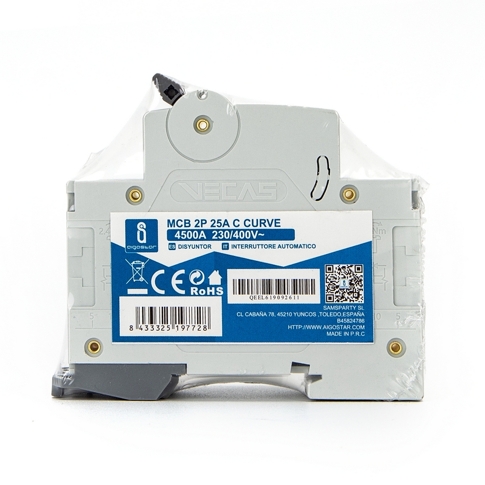 Interruttore automatico magnetotermico modulare 2P 25A Aigostar - Foto 5