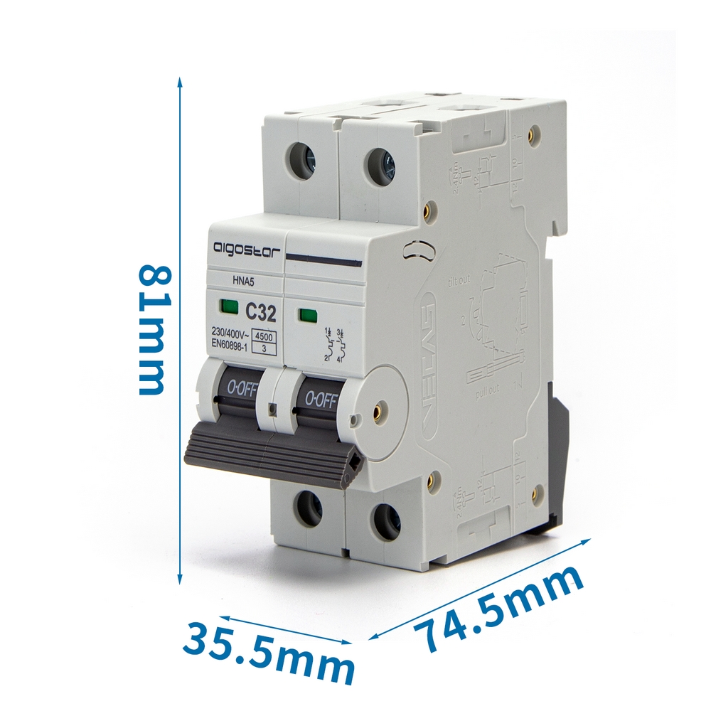 Interruttore automatico magnetotermico modulare 2P 32A Aigostar - Foto 4