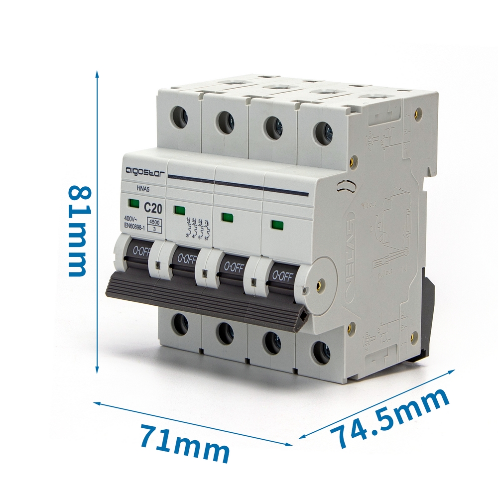 Interruttore automatico magnetotermico modulare 4P 20A Aigostar - Foto 4