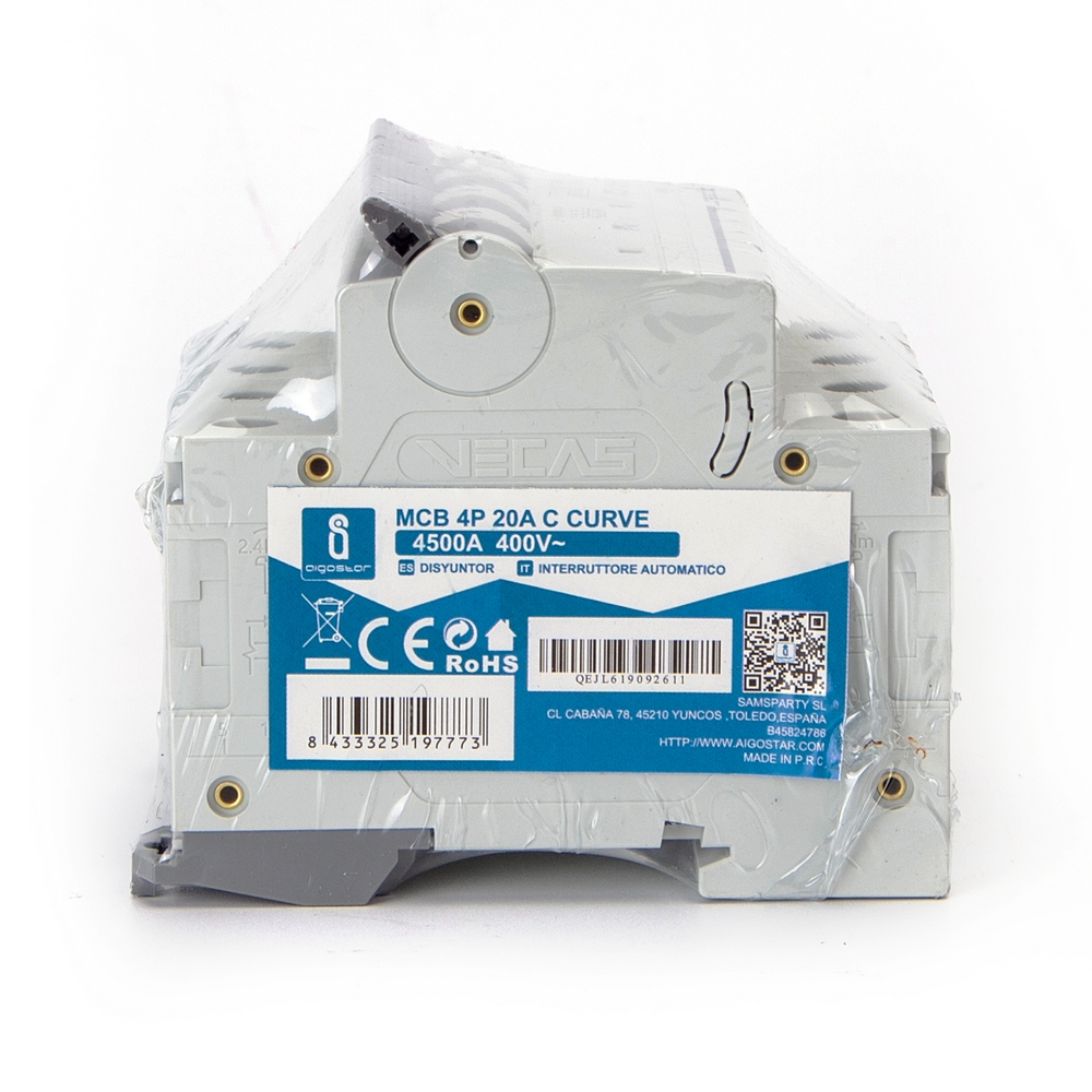Interruttore automatico magnetotermico modulare 4P 20A Aigostar - Foto 5