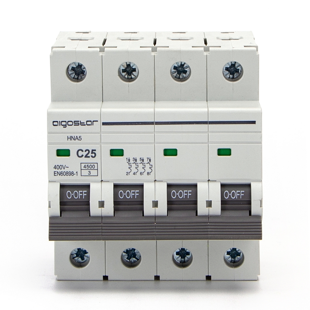Interruttore automatico magnetotermico modulare 4P 25A Aigostar - Foto 1