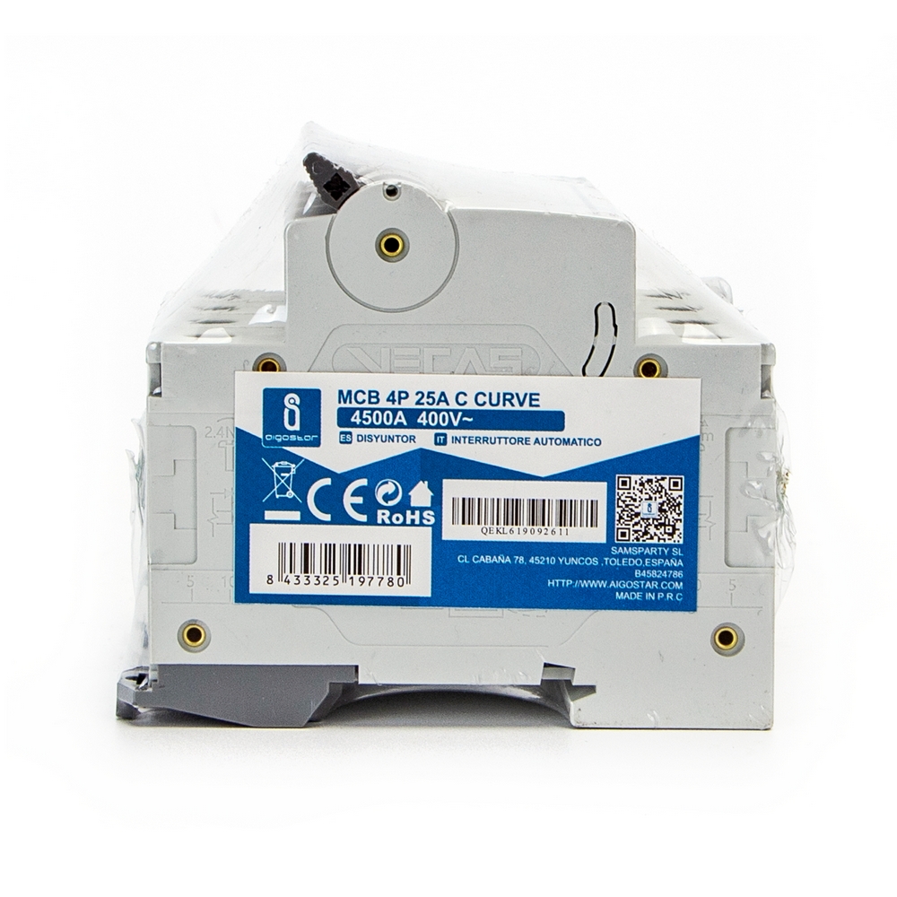Interruttore automatico magnetotermico modulare 4P 25A Aigostar - Foto 5