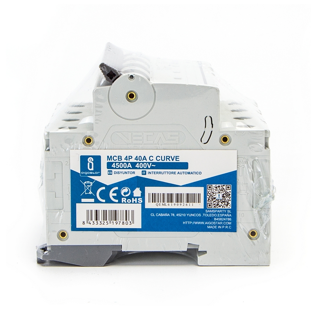 Interruttore automatico magnetotermico modulare 4P 40A Aigostar - Foto 5