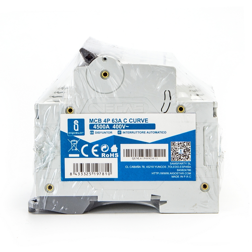 Interruttore automatico magnetotermico modulare 4P 63A Aigostar - Foto 5