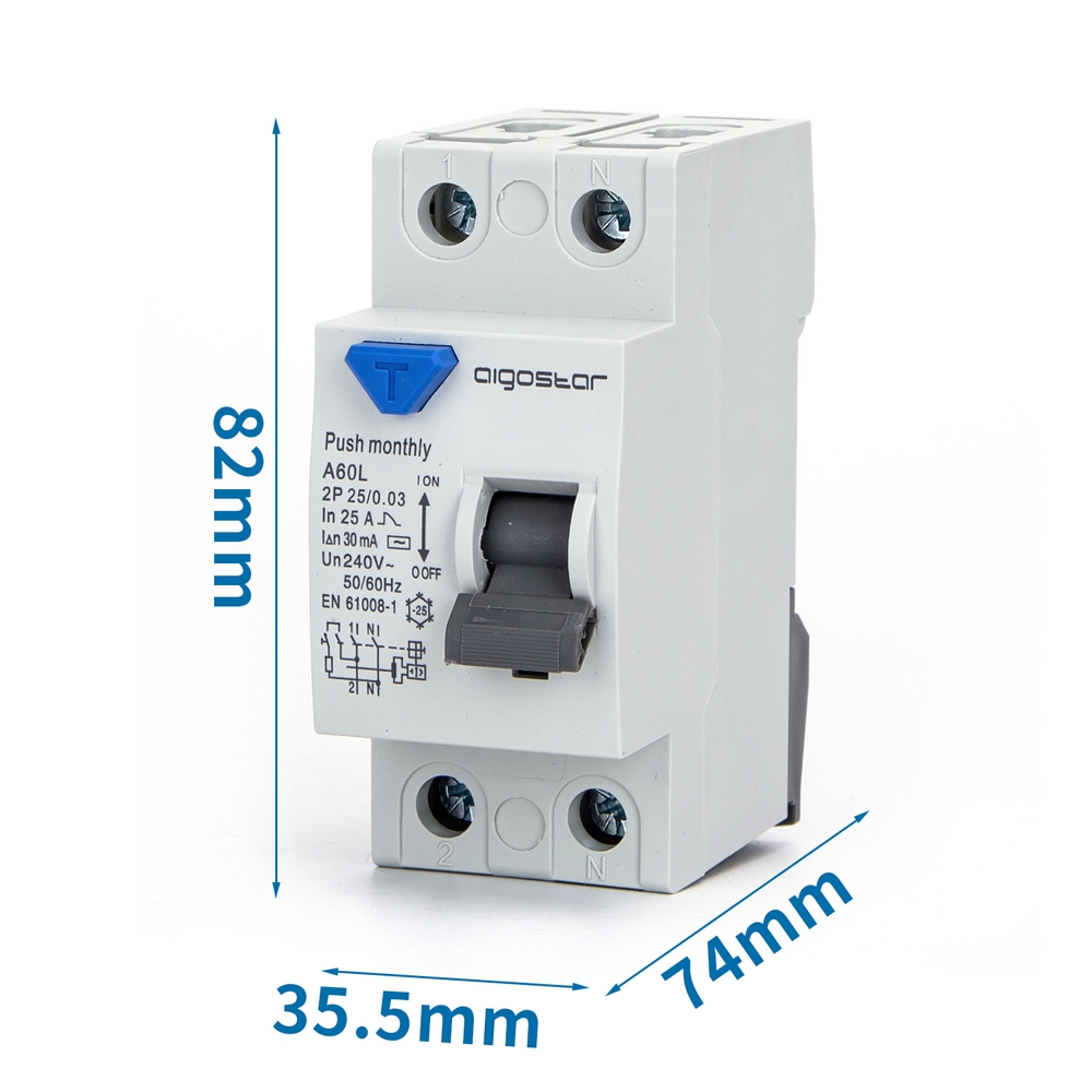 Interruttore differenziale puro Salvavita modulare 2P 25A 0,03A Aigostar - Foto 4