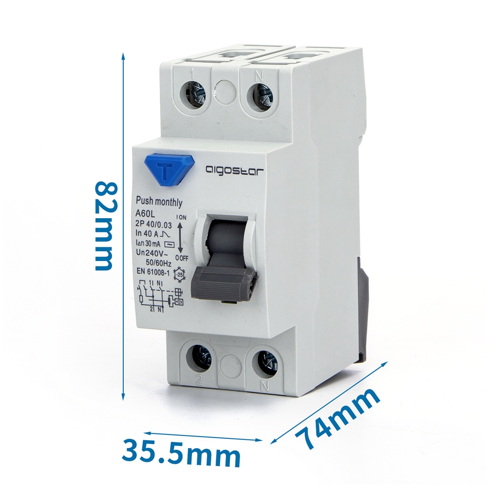 Interruttore differenziale puro Salvavita modulare 2P 40A 0,03A Aigostar - Foto 4