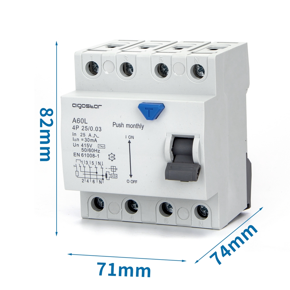 Interruttore differenziale puro Salvavita modulare 4P 25A 0,03A Aigostar - Foto 4