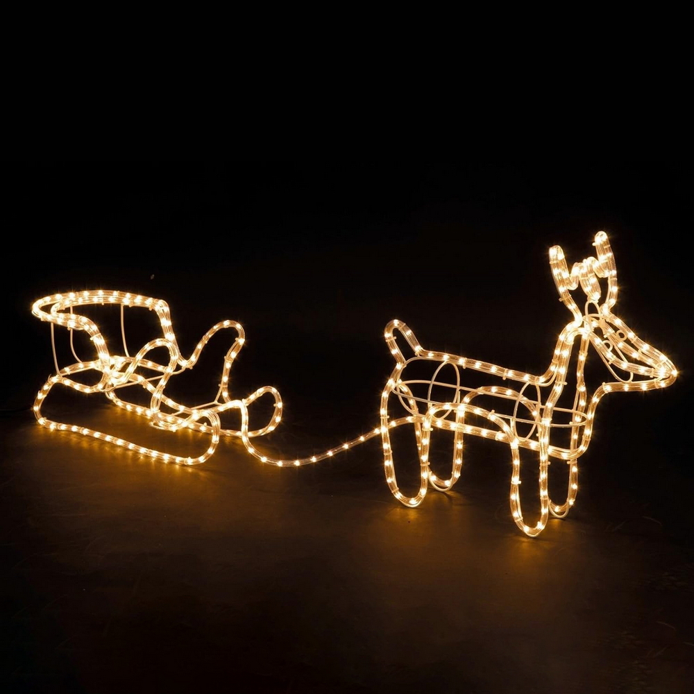 Renna natalizia con slitta luminosa Led da giardino 120x22x48cm Wisdom - Foto 1