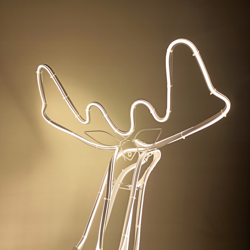 Renna natalizia Luminosa Led da giardino con testa mobile 105x56x120cm Wisdom - Foto 4