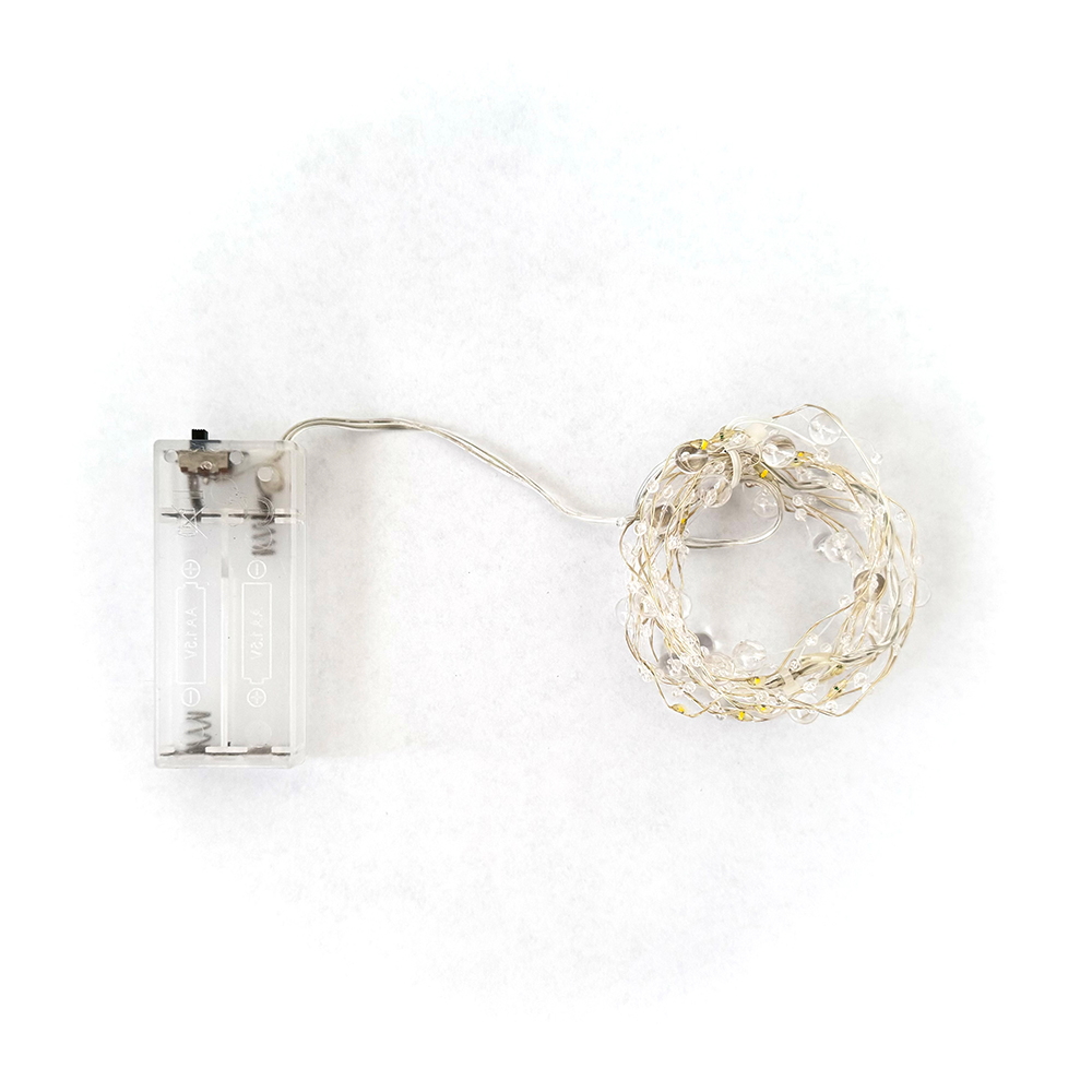 Stringa 2 metri da 20 Perle Led Bianco Caldo a batteria Wisdom - Foto 1