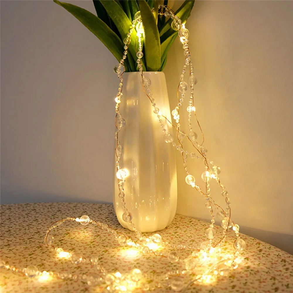 Stringa 2 metri da 20 Perle Led Bianco Caldo a batteria Wisdom - Foto 2