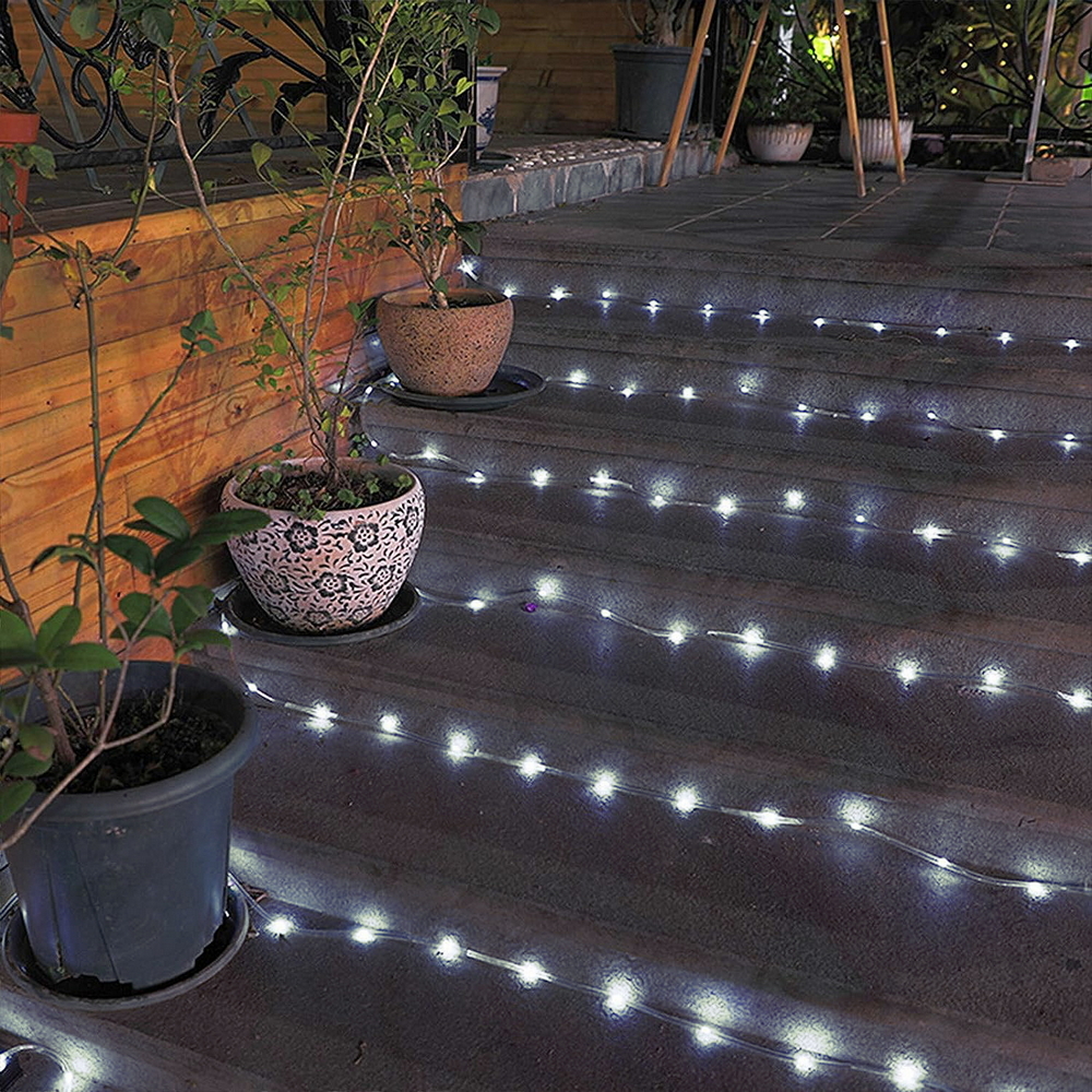 Tubo luminoso con pannello solare 20 metri da esterno 400 Led Bianco Freddo Wisdom - Foto 5