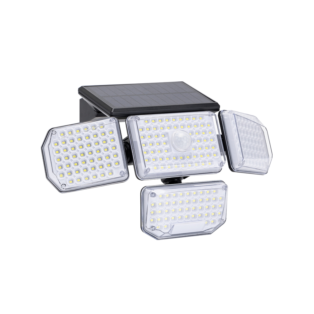 Faro Led con pannello solare 214 Led IP65 Bianco freddo 6500K faretti orientabili con telecomando sensore crepuscolare e di movimento Aigostar - Foto 2