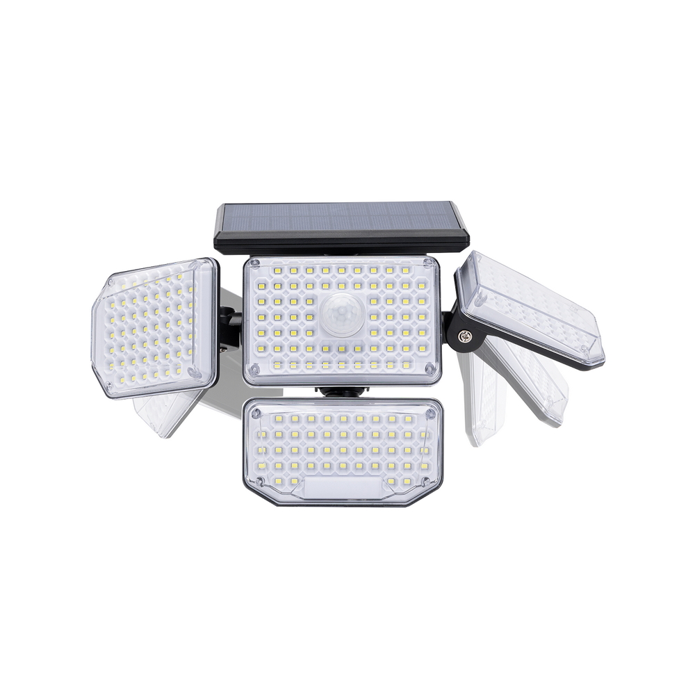 Faro Led con pannello solare 214 Led IP65 Bianco freddo 6500K faretti orientabili con telecomando sensore crepuscolare e di movimento Aigostar - Foto 3