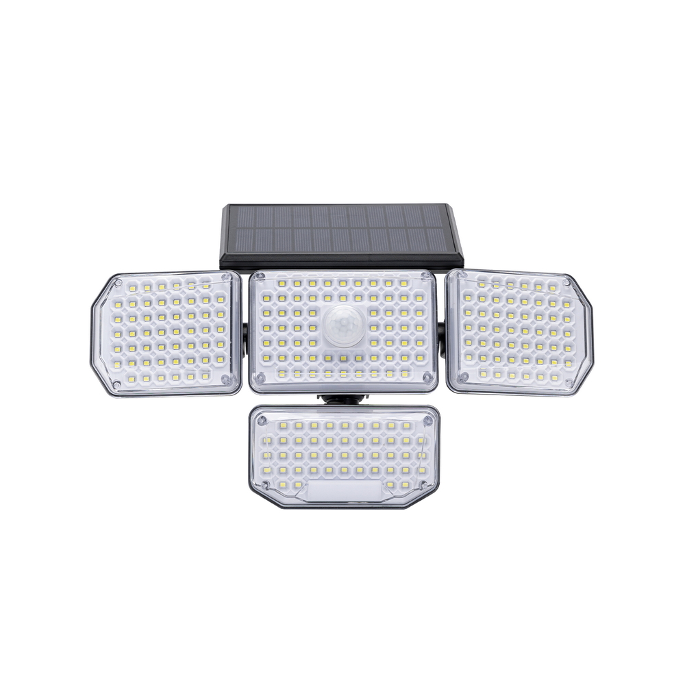 Foto principale Faro Led con pannello solare 214 Led IP65 Bianco freddo 6500K faretti orientabili con telecomando sensore crepuscolare e di movimento Aigostar
