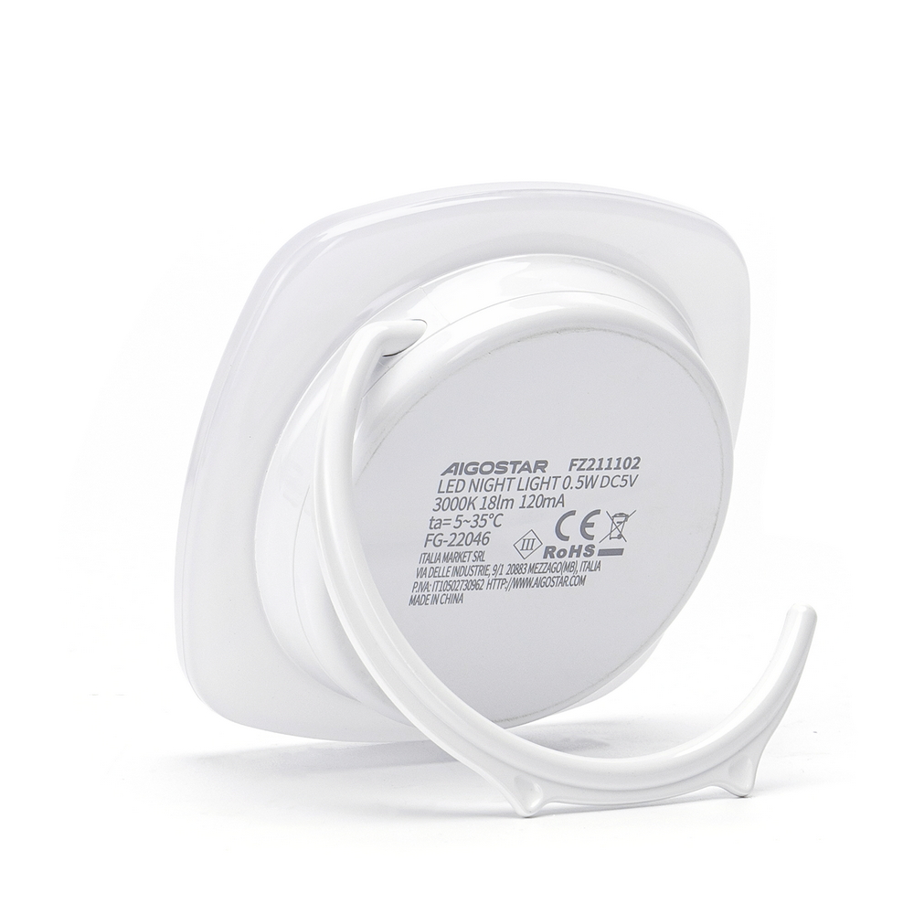 Lampada da notte a Led a batteria Bianco Caldo 3000K con sensore crepuscolare e di movimento Aigostar - Foto 1