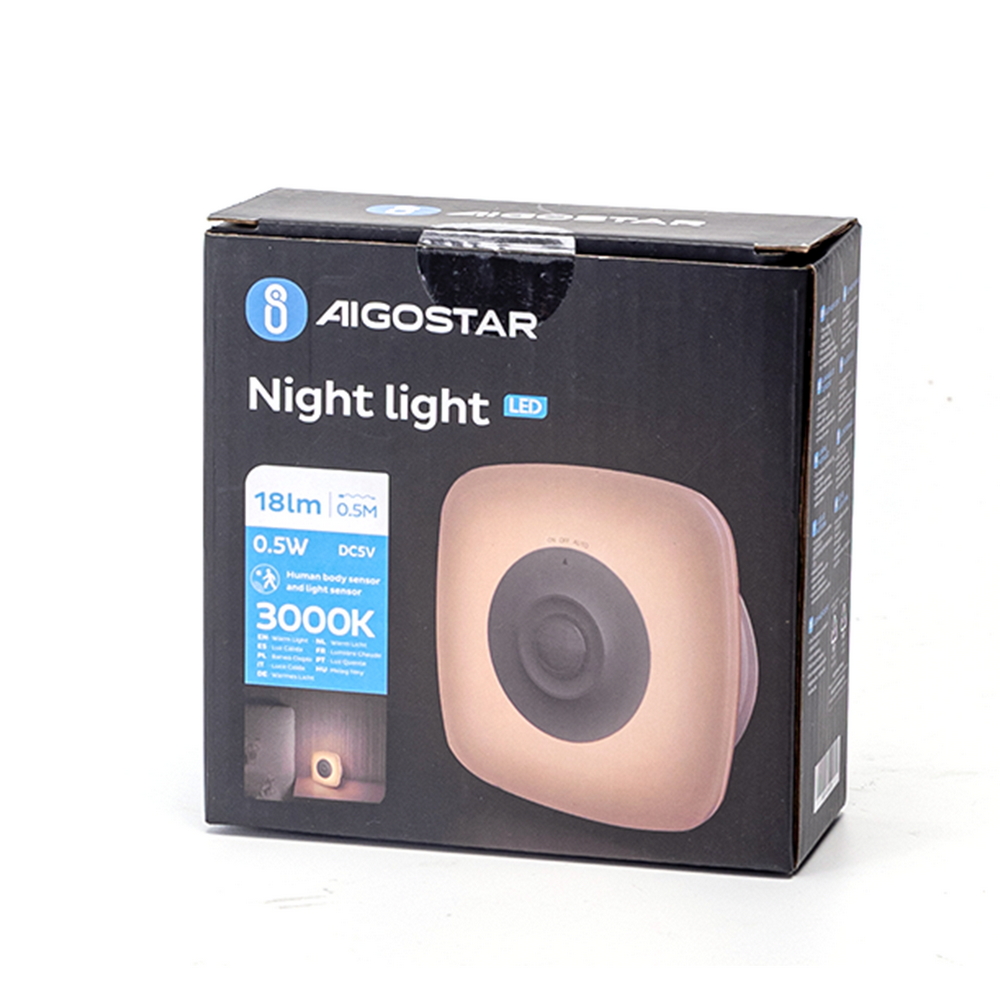 Lampada da notte a Led a batteria Bianco Caldo 3000K con sensore crepuscolare e di movimento Aigostar - Foto 7