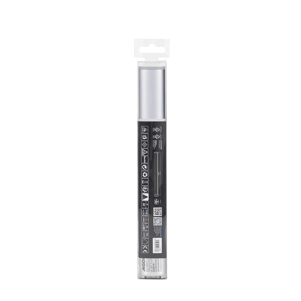 Reglette Led Luce per armadio 4W da 28 cm Bianco freddo 6500K a batteria con sensore di movimento e crepuscolare Aigostar - Foto 4