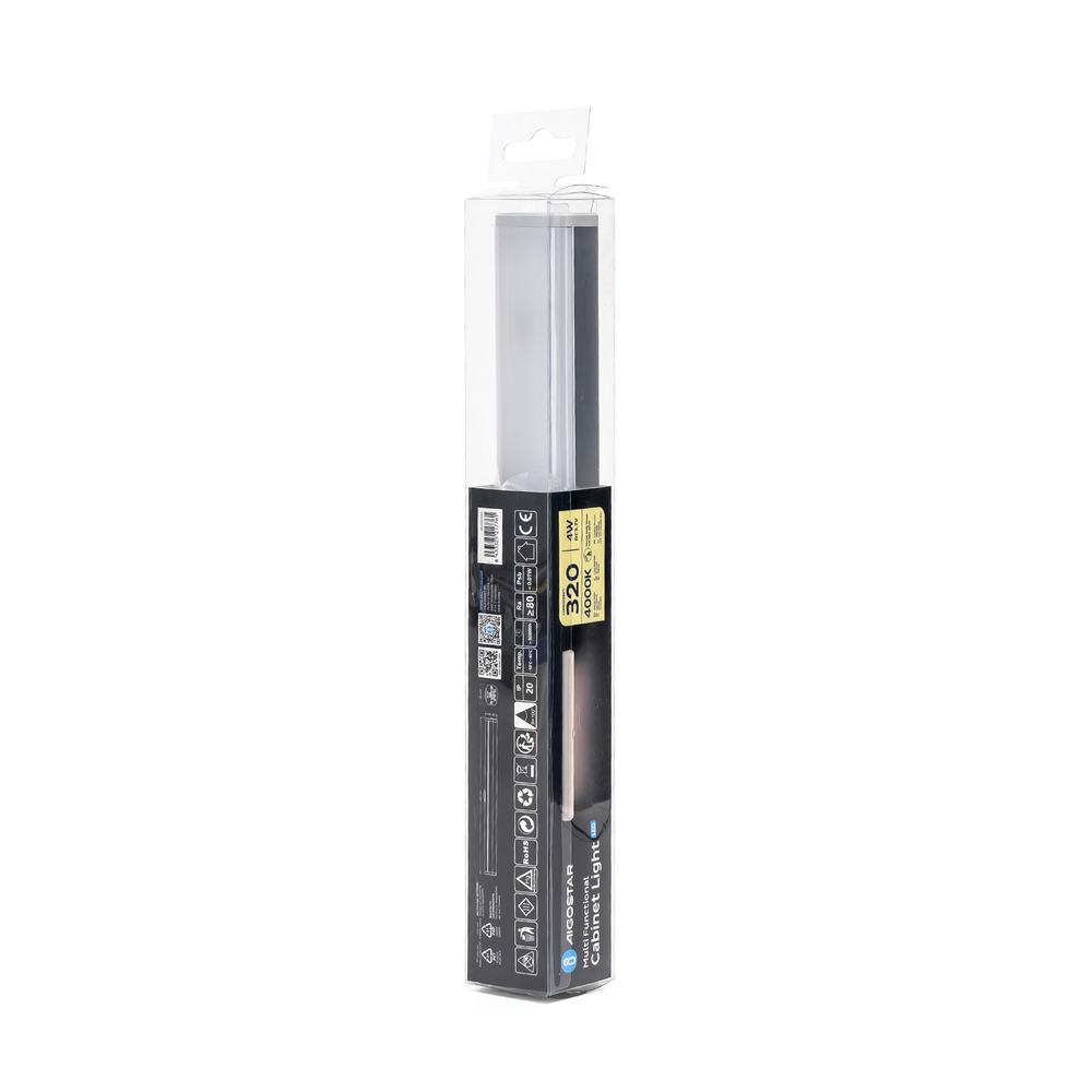Reglette Led Luce per armadio 4W da 28 cm Bianco neutro 4000K a batteria con sensore di movimento e crepuscolare Aigostar - Foto 4