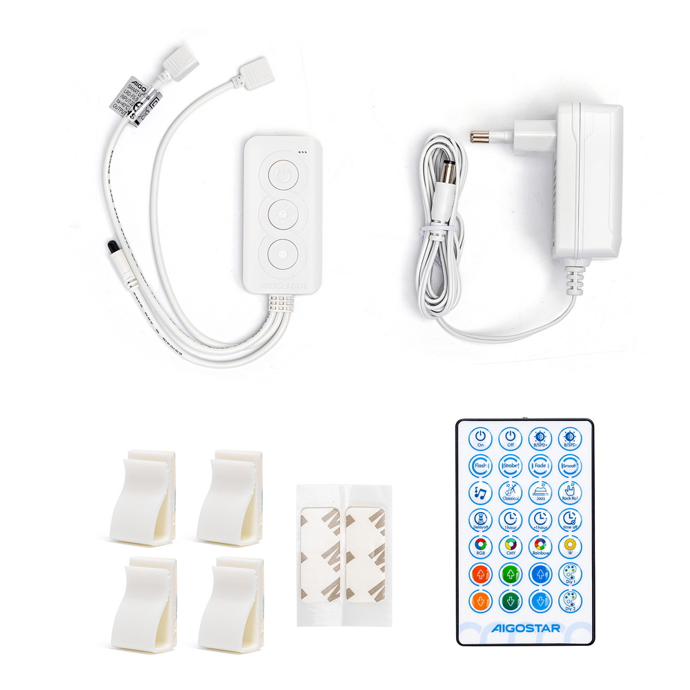 Striscia Led Smart 12V 36W 2×5 metri WiFi RGB luce regolabile e dimmerabile con telecomando Aigostar - Foto 3