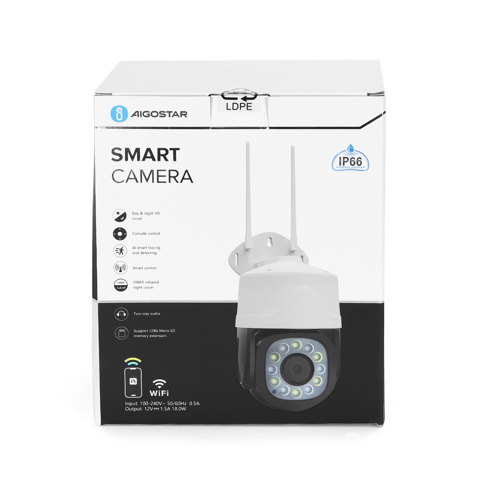 Telecamera di sorveglianza professionale Aigostar AE-JGA01 Smart WiFi Full HD 1080p 360° motorizzata visione notturna per esterno - Foto 6