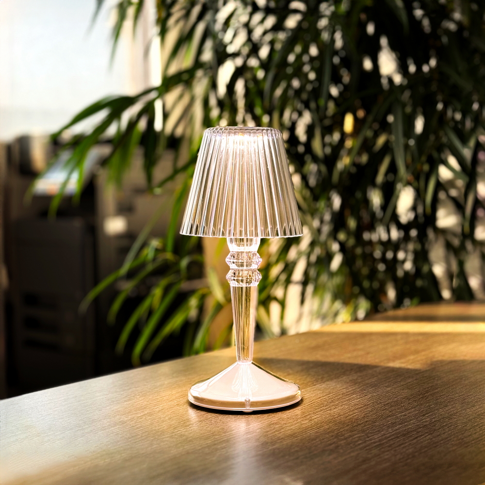 Lampada da tavolo Led touch Kristall luce regolabile 2W portatile a batteria ricaricabile USB Type-C Novaline - Foto 1