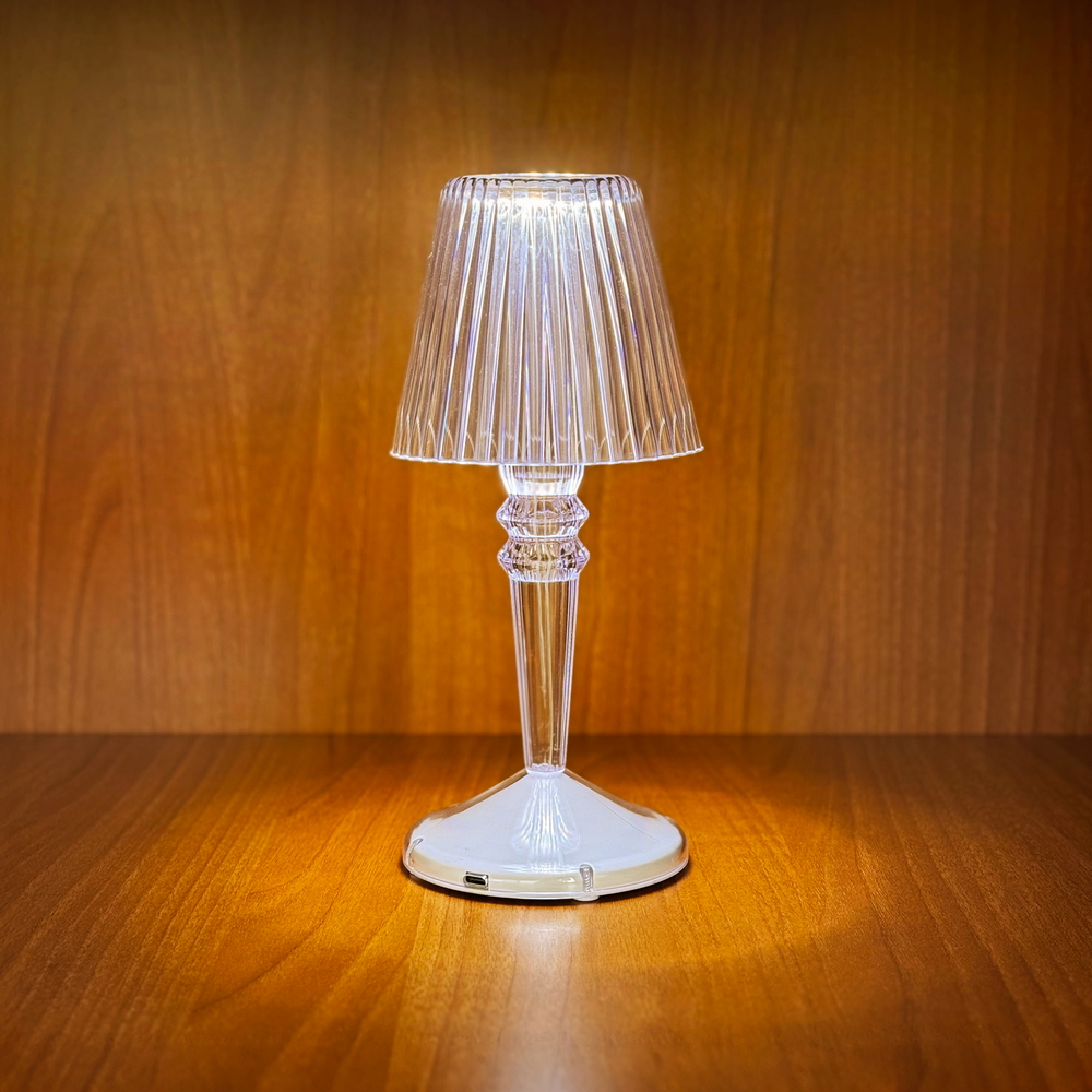 Lampada da tavolo Led touch Kristall luce regolabile 2W portatile a batteria ricaricabile USB Type-C Novaline - Foto 2